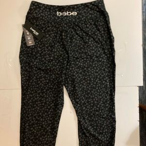 Very Cute! NWT Bebe black Leopard print joggers soft stretchy material